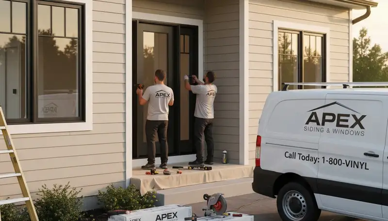 Professional door installation with vinyl siding in Philadelphia, PA home exterior