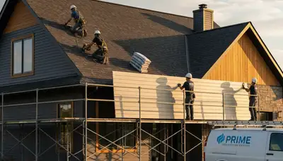 Vinyl siding installation on home exterior in Philadelphia, PA by Next Level Exteriors professionals