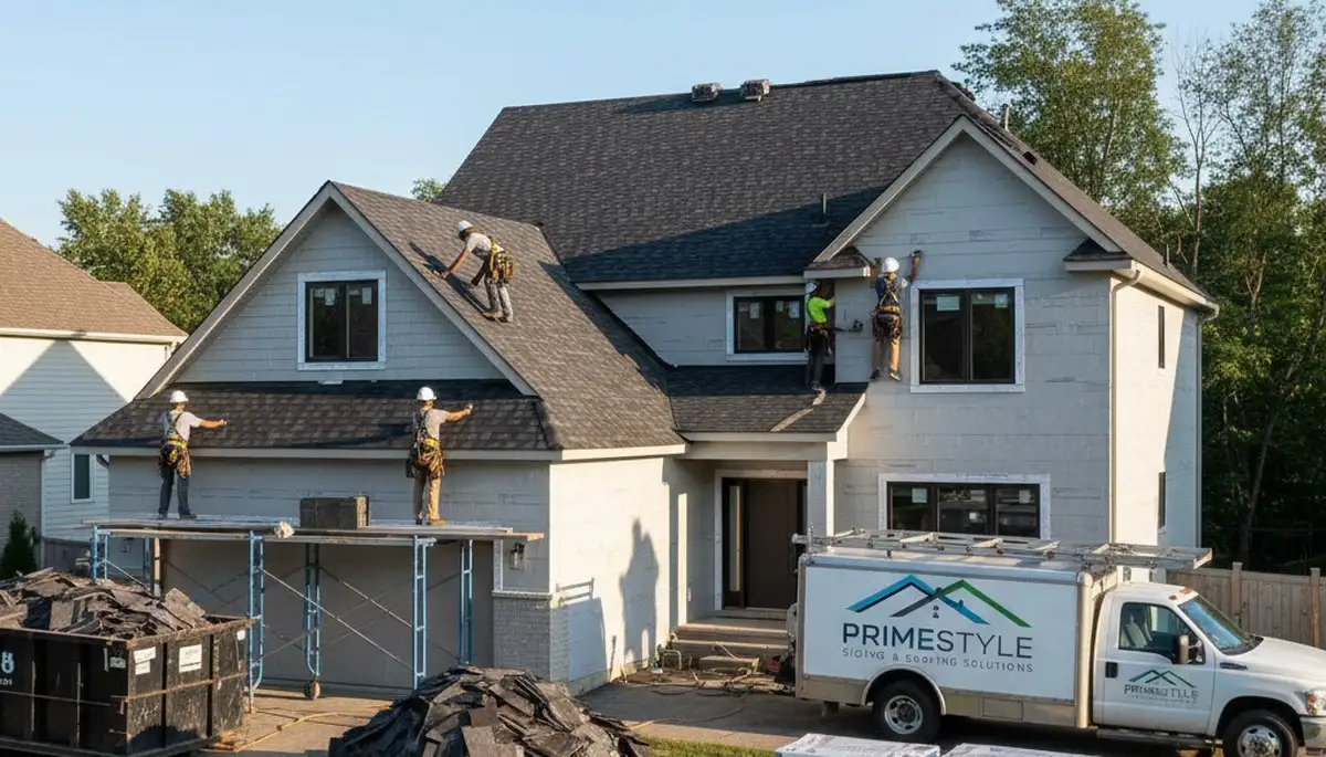 Philadelphia, PA roof replacement by Next Level Exteriors for vinyl siding and exterior home protection