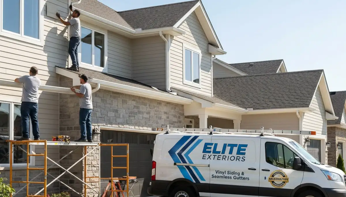Seamless gutter installation on vinyl-sided home in Philadelphia, PA by Next Level Exteriors