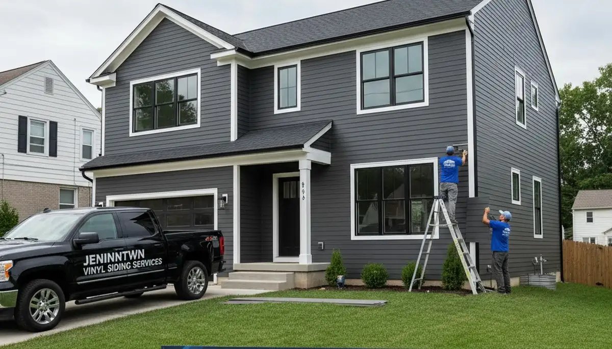 Professional vinyl siding installation on a Philadelphia PA home exterior by local siding contractors