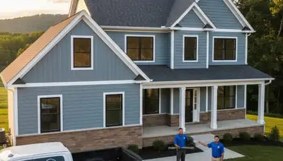 Vinyl siding installation on home exterior in Philadelphia PA by philadelphiapasiding.com