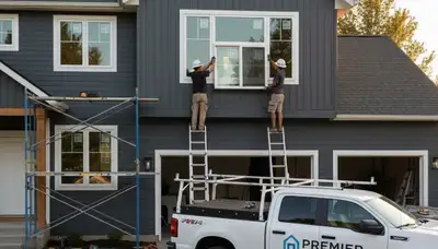 Professional window replacement and vinyl siding installation in Philadelphia, PA home exterior